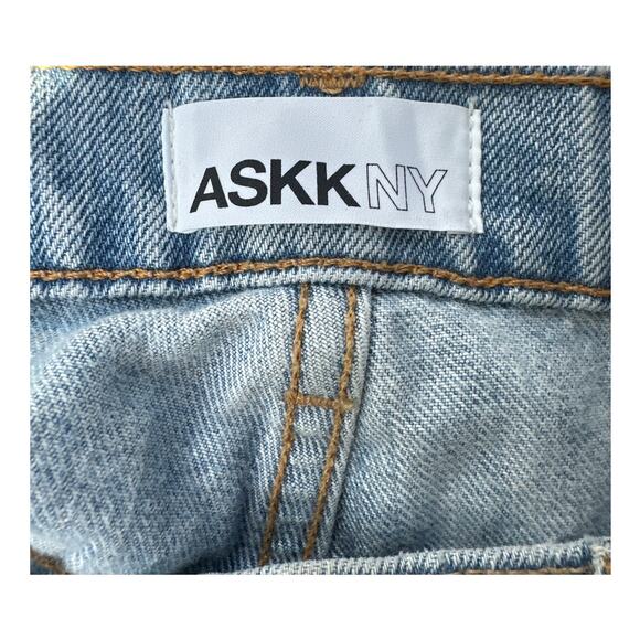 Askk New York Distressed Cropped High Rise Light Wash Jeans Size 28 New NWT - Picture 4 of 8